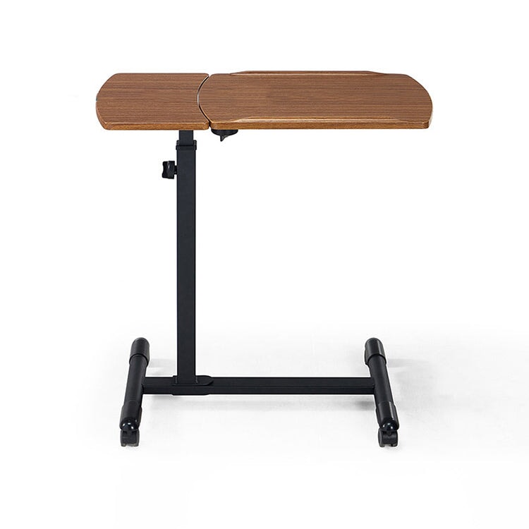 高度可調的辦公桌,辦公桌,四檔高度可調,旋轉頂部,防傾倒,圓角,緊湊,節省空間,可移動,腳輪,易於使用,實用,簡約,白色,HAD-A1