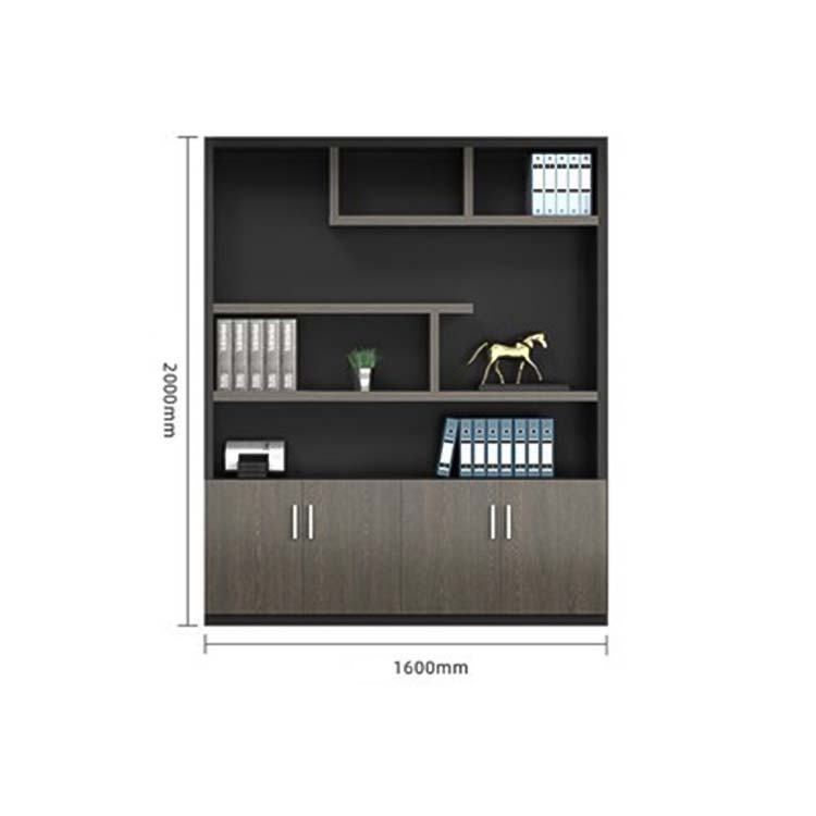 收納櫃分類收納文件櫃木質書櫃書架收納架辦公家具辦公室大容量收納空間黑色可客製化SC-A1