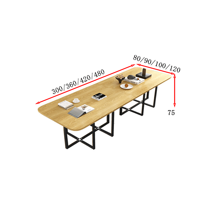 Conference tables, negotiation tables, natural style, veneered tabletops, workspaces, eco-friendly materials, high-density fiberboard, PVC leather fabric, white, customizable, MT-A35