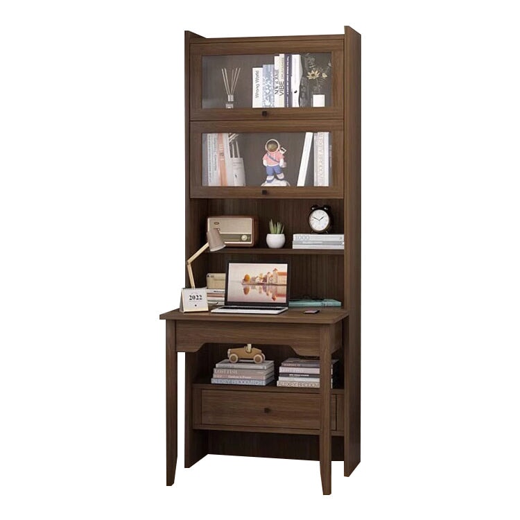 時尚、可折疊、緊湊、節省空間的單元桌,配有強化玻璃頂開門、儲物格和電纜孔,白色,CD-A9