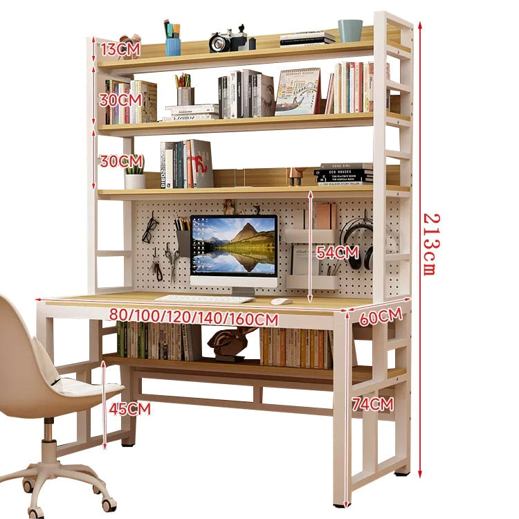 室內辦公桌、電腦桌、環保木結構、防水、耐熱、加固框架、穿孔板、多層儲物架、防滑、防滑、簡潔、實用、整潔、CD-A18