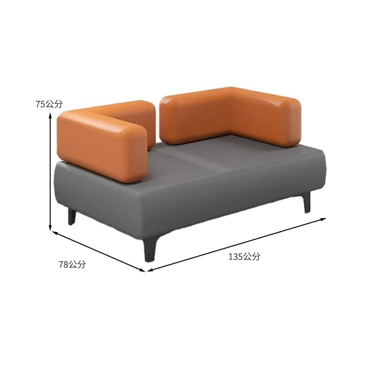 沙發和茶几套裝,接待區,納帕皮革,碳鋼腿,高度合適,尺寸完美,安全無異味,堅固耐用,靈活百搭,簡約風格,橙色,灰色,OS-A5