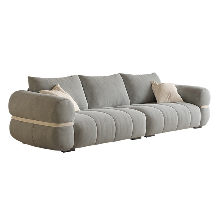 時尚盤腿沙發,地板沙發,仿麂皮聚酯纖維面料,高密度聚氨酯泡沫,乳膠坐墊,天然木框架,織帶,米色,可定制,SF-A7