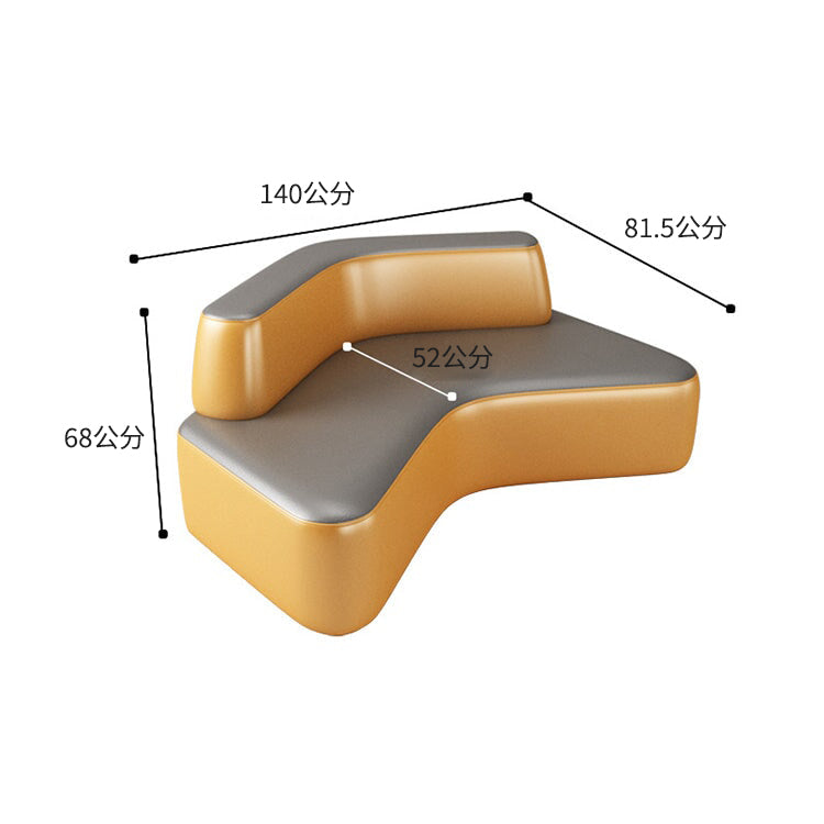 接待沙發、候診室沙發、休息室沙發,雙色設計,PVC皮革,天然木框架,高密度聚氨酯泡沫,可定制,簡約現代,黃色,OS-A8