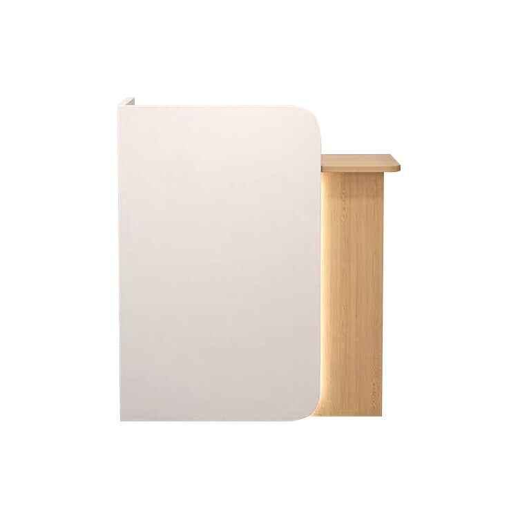 接待台、入口接待台、辦公室接待台、收銀台、室內設計、圓角設計、LED燈、靜音滑軌、圓角設計、避震鉸鏈、抽屜、木紋飾面、時尚、RD-A20