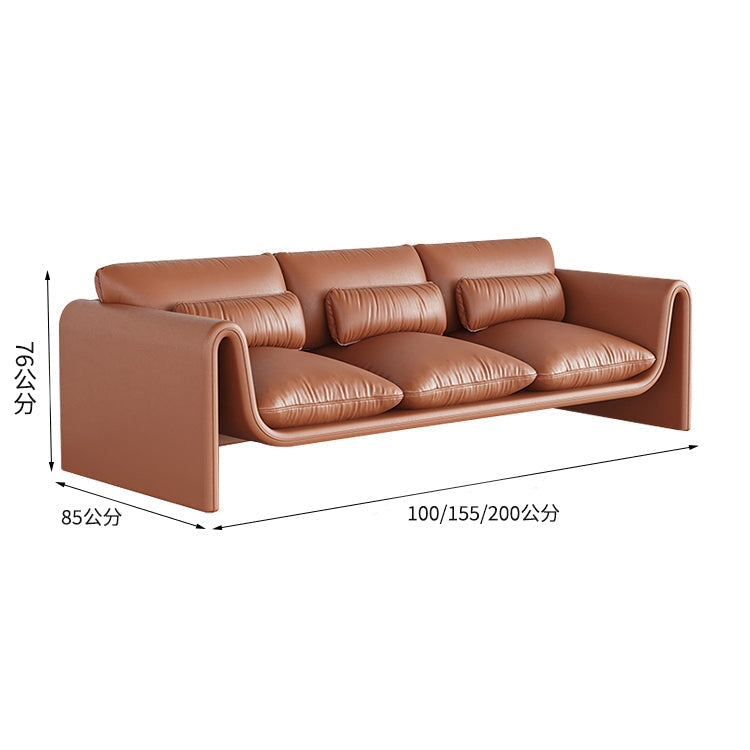 設計師室內沙發,客廳沙發,松木框架,PP棉填充,簡約設計,帶靠墊,矽膠皮革,空間寬敞,單人座、雙人座、三人座可選,可定制,OS-A18