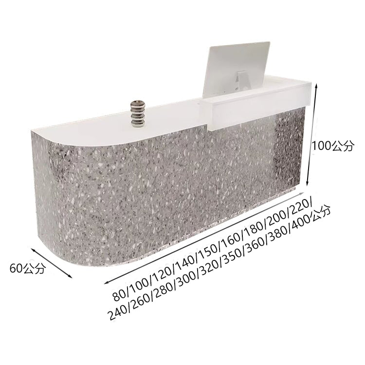 商店收銀台,高櫃檯,大容量,帶抽屜,隱藏式LED燈,簡約時尚,灰色,可定制,RD-A44