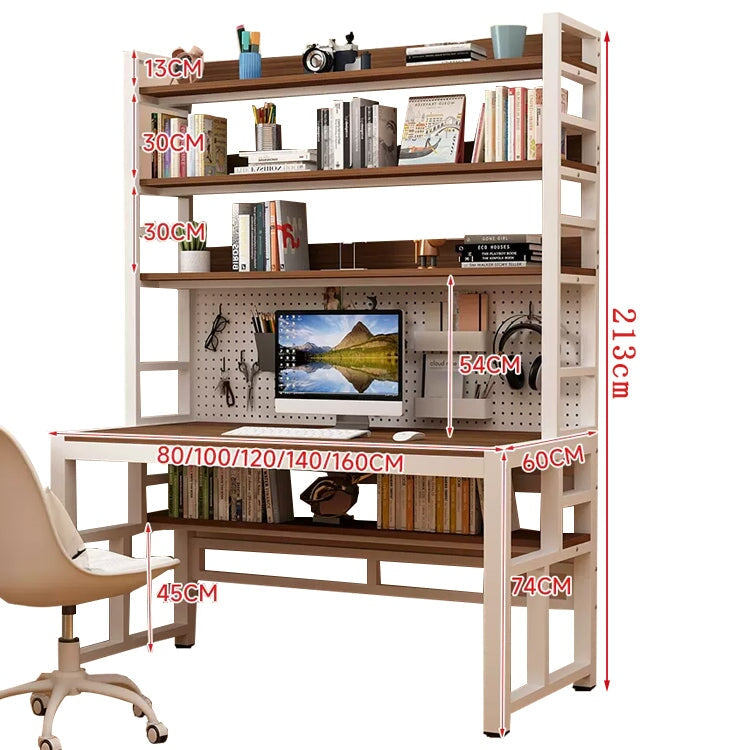 室內辦公桌、電腦桌、環保木結構、防水、耐熱、加固框架、穿孔板、多層儲物架、防滑、防滑、簡潔、實用、整潔、CD-A18