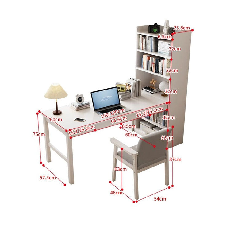 簡易單元桌,時尚附抽屜書桌,天然木邊加工,收納空間,實木,白色,書架,CD-A1