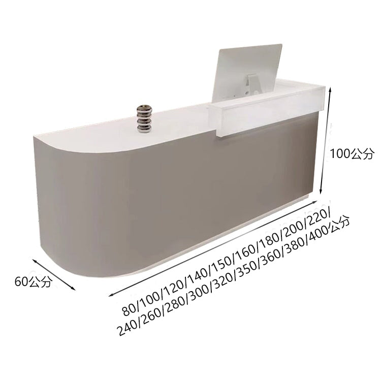 商店收銀台,高櫃檯,大容量,帶抽屜,隱藏式LED燈,簡約時尚,灰色,可定制,RD-A44