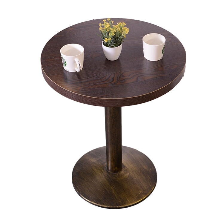 餐廳咖啡桌椅套裝,油鞣皮革和人造皮革面料,圓桌,可坐1-2人,時尚棕色,可定制,CT-A26