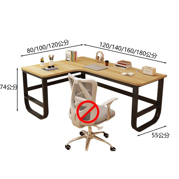 書桌,辦公桌,L型書桌,鋼架,塑膠面板,三聚氰胺貼面,寬腿空間,方腿,CD-A5