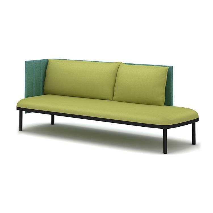 接待沙發、辦公沙發、板式沙發、布藝軟墊、板式結構、鋼製椅腳、高密度聚氨酯泡棉、簡約現代設計、藍色、可客製化、OS-A9