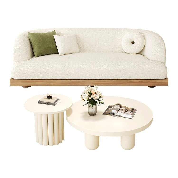 沙發採用天然木腿,羊皮面料,寬敞的座椅,高密度聚氨酯泡沫,白色,可定制,BSF-M041