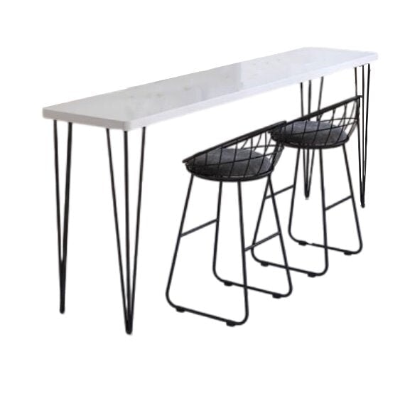 桌子、吧台桌、櫃檯桌、木紋飾面、鋼腿、圓潤飾面、塑膠零件、簡約現代設計、白色、可客製化、BT-A4