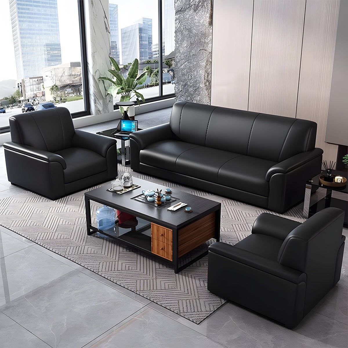 ソファ 応接ソファ 待合室 応接用 合成皮革 しなやか ウレタン 高反発 天然木 エコ素材 人間工学 ふくよか 快適 モダン 高級感 カスタマイズ可能 高反発ウレタン 弾力性 肉厚 ボリューム感 天然木枠組み 合成皮革 アルミ合金脚 応接ソファ ソファ 応接間 重厚さ 高級感 モダン 上質 カスタマイズ可能 OS-A15