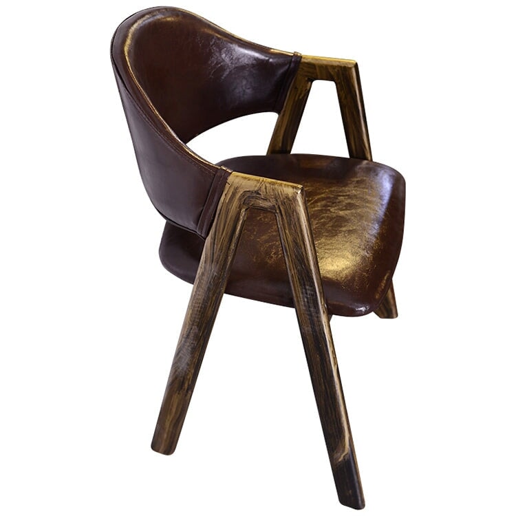 餐廳咖啡桌椅套裝,油鞣皮革和人造皮革面料,圓桌,可坐1-2人,時尚棕色,可定制,CT-A26