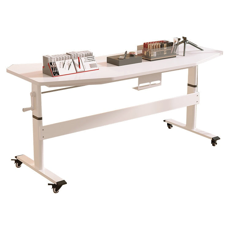 高度可調的書桌、電腦桌、辦公桌、幾何設計、高度可調、厚實、環保板、隱藏式佈線、主機存儲、簡約、精緻、現代設計、HAD-A4