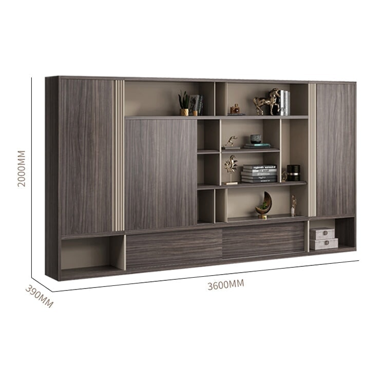 櫃子 大容量辦公櫃 文件櫃 木質書櫃 文件收納架 三聚氰胺板 分類收納 胡桃木 SC-A12