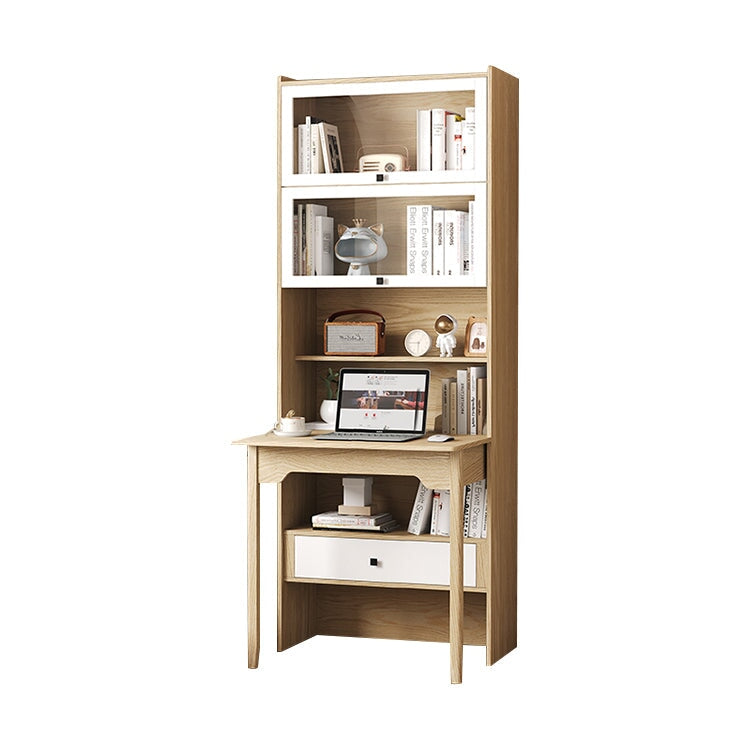 時尚、可折疊、緊湊、節省空間的單元桌,配有強化玻璃頂開門、儲物格和電纜孔,白色,CD-A9