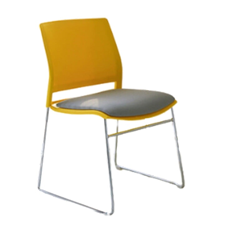 Stackable office chair, space-saving design, cotton and linen fabric, steel frame, non-slip rubber, OC-A42