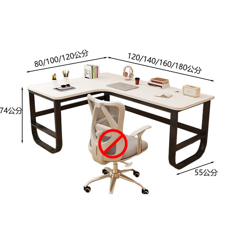 書桌,辦公桌,L型書桌,鋼架,塑膠面板,三聚氰胺貼面,寬腿空間,方腿,CD-A5