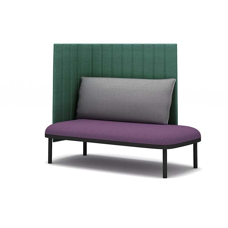 接待沙發、辦公沙發、板式沙發、布藝軟墊、板式結構、鋼製椅腳、高密度聚氨酯泡棉、簡約現代設計、藍色、可客製化、OS-A9