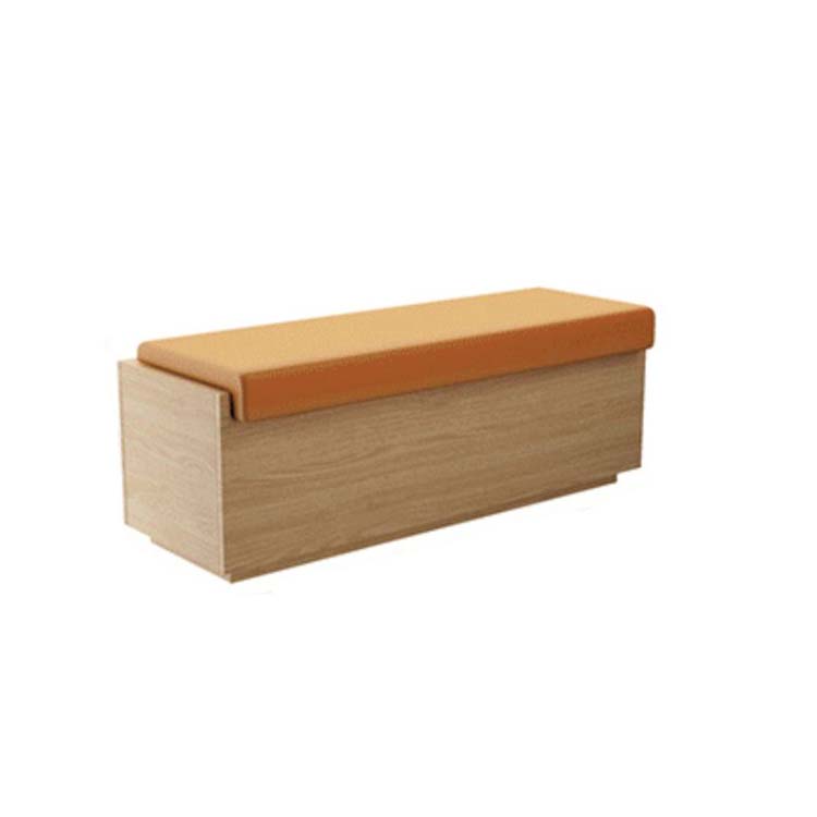 適用於商業或零售場所的客廳接待套裝,採用木紋飾面、納帕皮革軟墊、高密度聚氨酯泡沫填充,並帶有儲物空間。深灰色,可自訂。 CT-A28