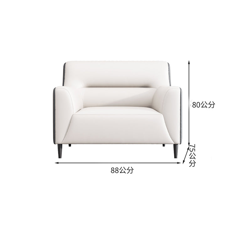 辦公沙發、接待沙發,PVC皮革面料,高密度聚氨酯泡沫,寬敞座椅,鋼製椅腿,天然木框架,易於清潔,深棕色/黑色,OS-A20
