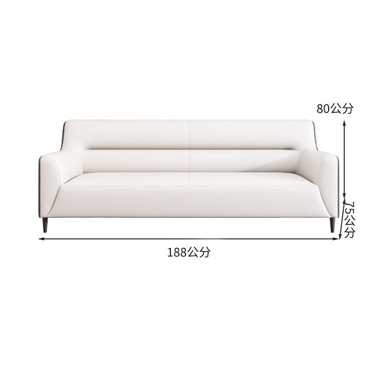 辦公沙發、接待沙發,PVC皮革面料,高密度聚氨酯泡沫,寬敞座椅,鋼製椅腿,天然木框架,易於清潔,深棕色/黑色,OS-A20