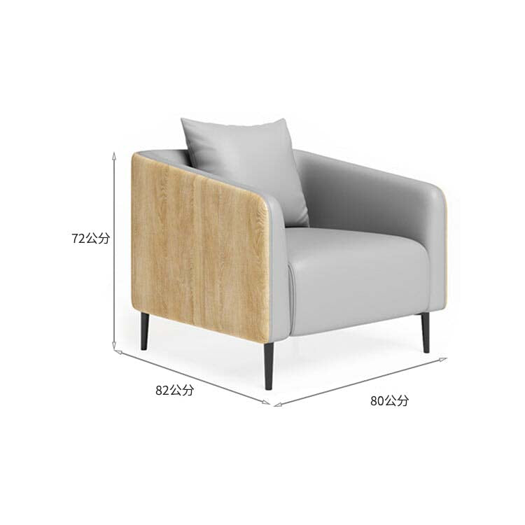 沙發、辦公沙發、接待沙發、人造皮革布料、天然木框架、高密度聚氨酯泡棉、鋼製椅腳、黑色、輕便、可客製化、OS-A10