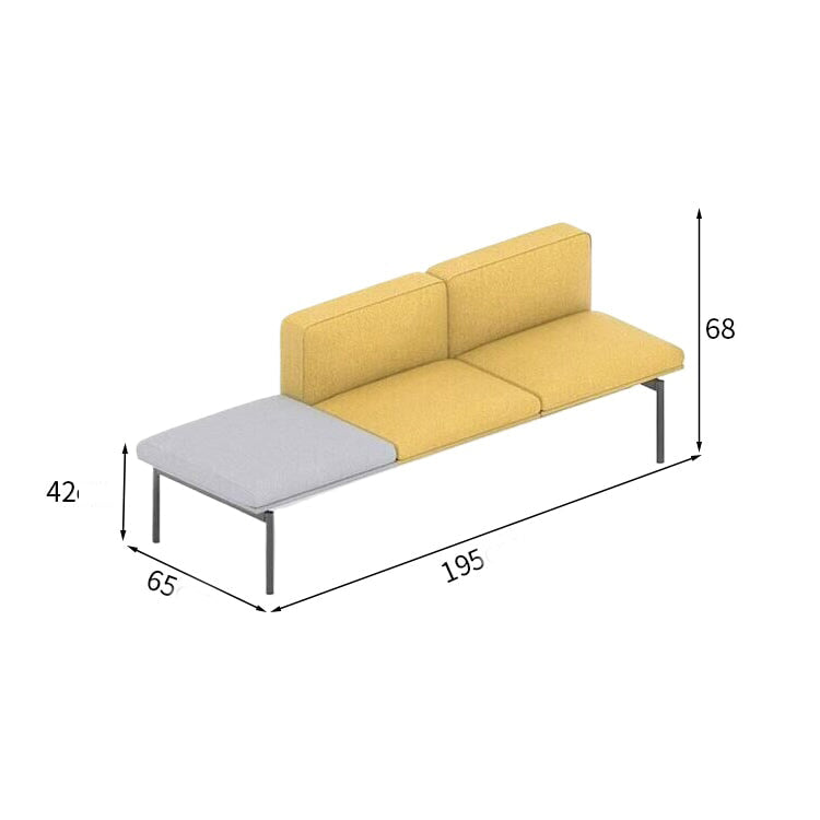 接待套裝,含沙發和茶几,滌綸面料,自由擺放,鋼架結構,聚氨酯泡沫填充,簡約設計,黃色,可定制,OS-A6