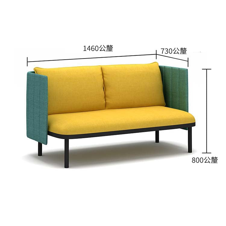 接待沙發、辦公沙發、板式沙發、布藝軟墊、板式結構、鋼製椅腳、高密度聚氨酯泡棉、簡約現代設計、藍色、可客製化、OS-A9