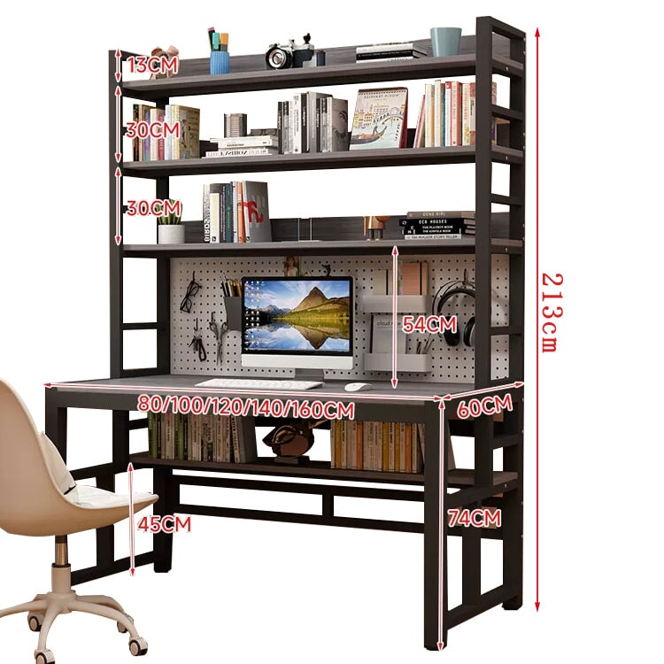 室內辦公桌、電腦桌、環保木結構、防水、耐熱、加固框架、穿孔板、多層儲物架、防滑、防滑、簡潔、實用、整潔、CD-A18