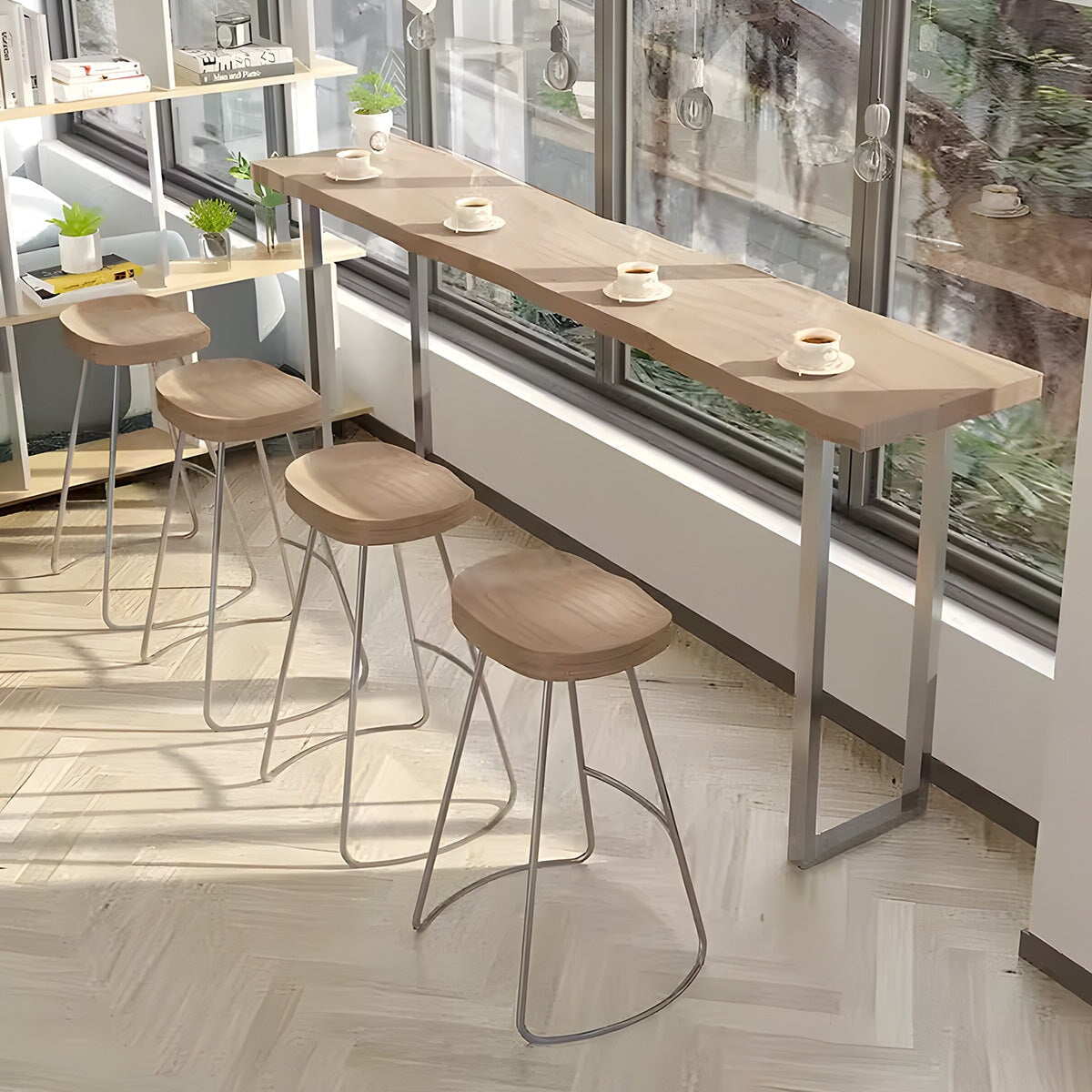 カウンターテーブル 食卓 ナチュラル ナチュラルテイスト シンプルモダン スチール脚 重厚感のある天板 ナチュラル カスタマイズ可能 BT-A10