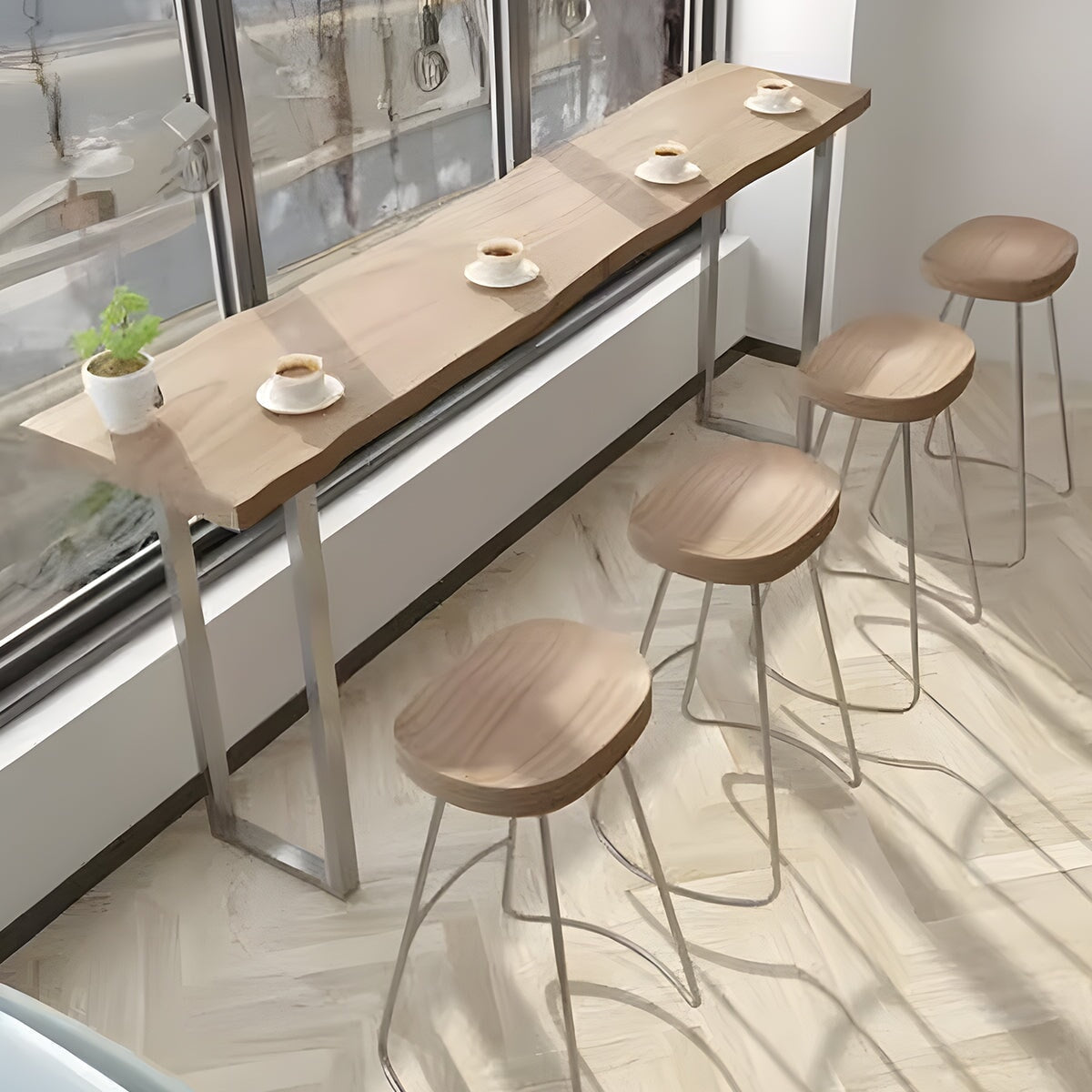 テーブル バーテーブル カフェテーブル 応接セット ニュージーパイン 木目調 焼付塗装 エコ素材 シンプルモダン ナチュラル カスタマイズ可能 BT-A3