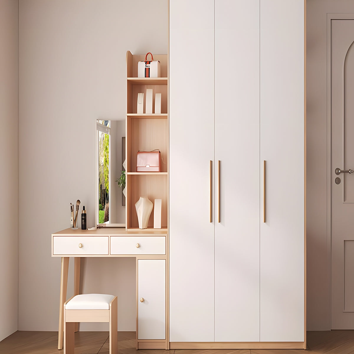 ドレッサー台 本棚 デスクテーブル 多機能 本棚 収納 メラミン エコ素材 耐水 CD-A2