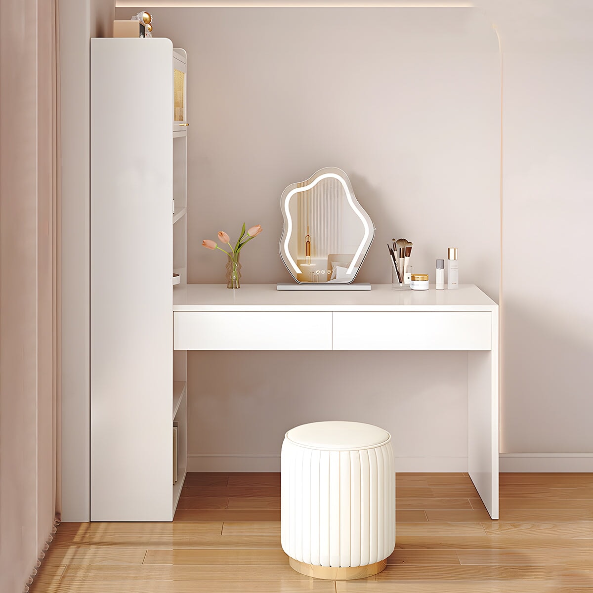 デスク ユニットデスク 収納付き メラミン化粧板 シンプルデザイン サイドラック 分類収納 オープン収納 扉付き収納 パネル脚 引き出し ホワイト CD-A8