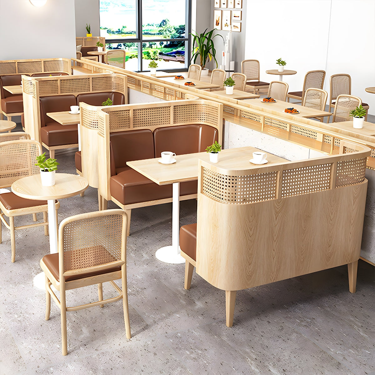 業務用応接家具 コーヒーテーブル 業務用 店舗用 ナッパレザー張地 ラバーウッド シンプル ナチュラル カスタマイズ可能 CT-A22