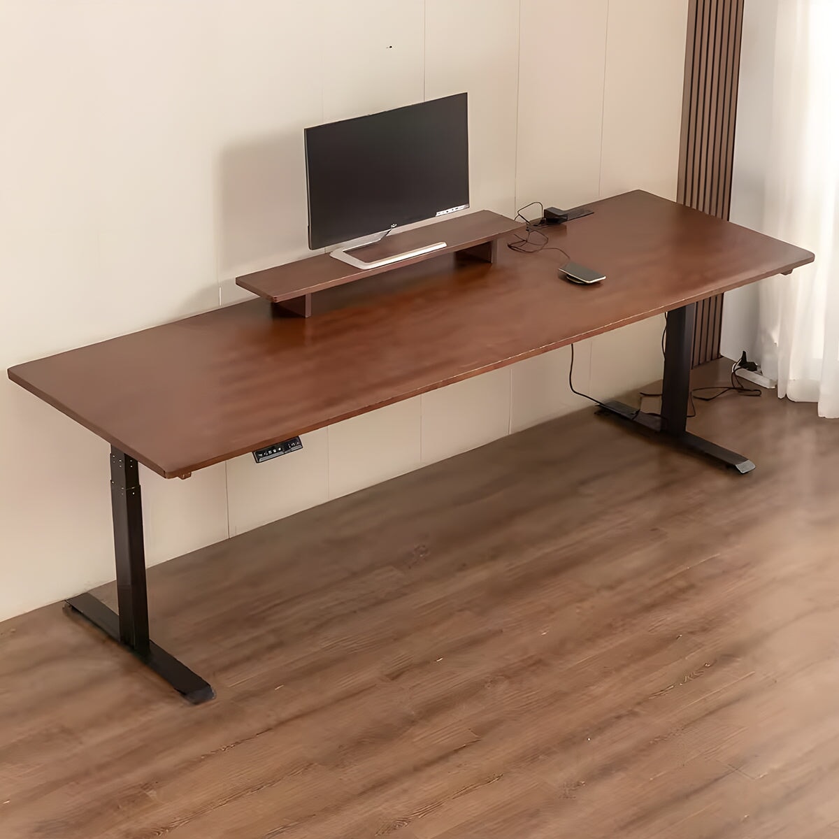 電動 昇降 机 作業デスク パソコンデスク ワークデスク 昇降可能 電動 高さ記憶機能 面取り加工 丈夫 コンセント モニタースタンド カスタマイズ 使い勝手 実用 シンプル HAD-A3