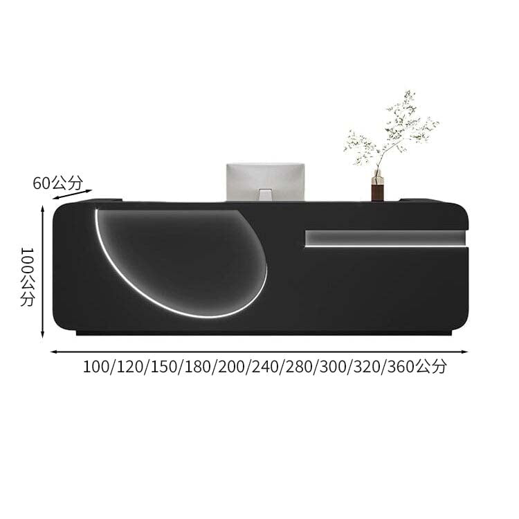 高層商店收銀機、帶鎖接待台、圓形飾面、電腦存儲、鍵盤和衛生間、白色、自然色、可定制、RD-A54