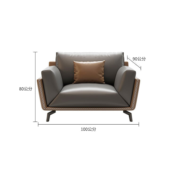 接待沙發、辦公沙發、候診室沙發、接待室沙發、雙人沙發、現代風格、PU皮革、天然木框架、乳膠、耐用、灰色、可客製化、OS-A16