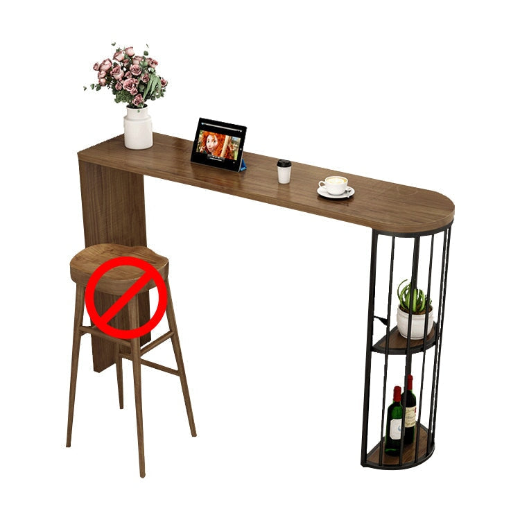 帶儲物功能的櫃檯桌,櫃檯椅,鋼腿,橡膠木,烤漆,棕色,可定制,BTZ-M017