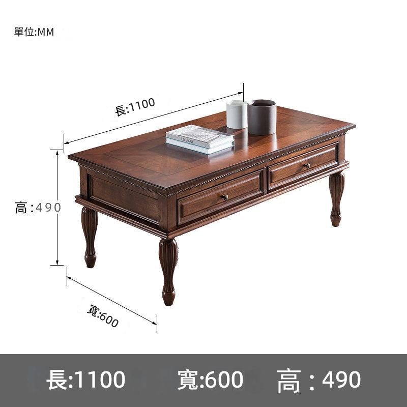 American Country Solid Wood Coffee Table Retro Storage Cabinet Living Room Small Coffee Table Small Table Modern Minimalist Small Apartment Furniture CJ-A04