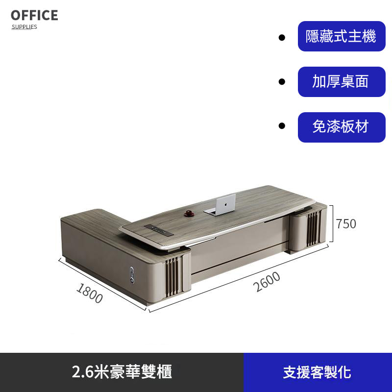 Office Desk, Boss Desk and Chair Set, Light Luxury Modern Office Furniture, Manager's Desk, Office Table, Executive Desk, Boss Table ED-A108