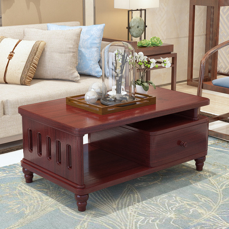 簡約全實木茶几客廳家用電視櫃組合附抽屜小戶型中式原木創意茶桌CJ-A02