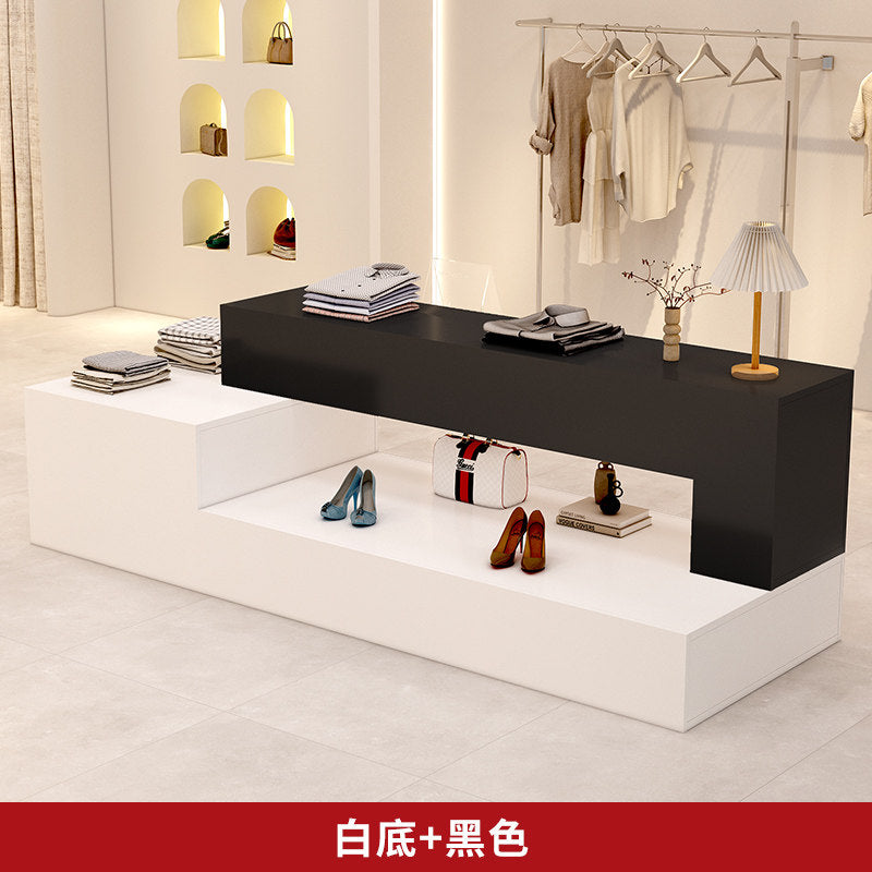 Clothing store island display cabinet shopping mall exhibition hall central display table shoes bags cosmetics waterfall table display cabinet women's clothing store ZDT-A03