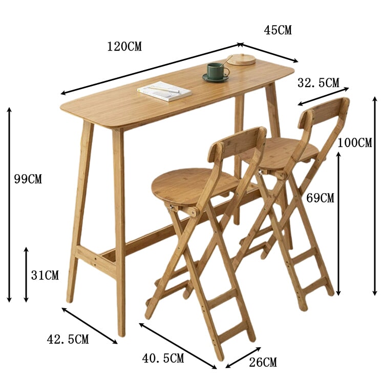 吧台桌,吧台桌,竹子,毛竹,圓形,簡約,棕色,自然,BT-A14