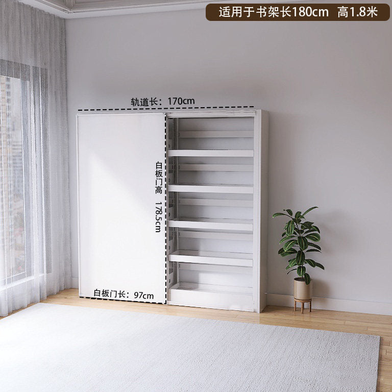 鋼製圖書館書架專用磁性白板推拉門書寫白板黑板