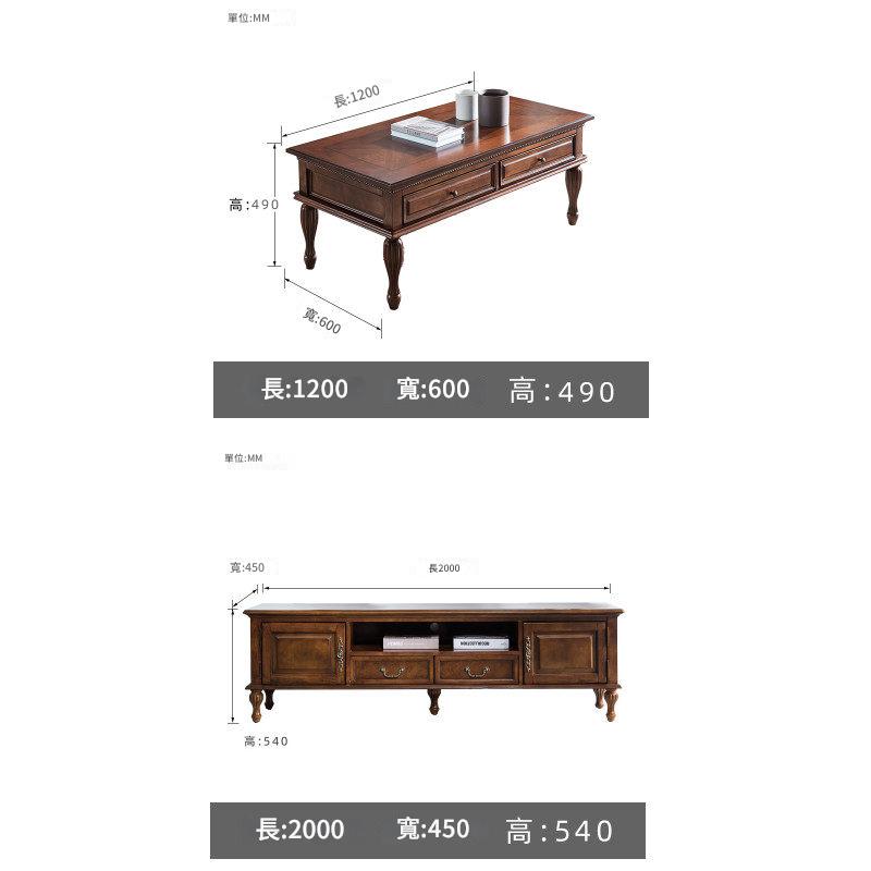 American Country Solid Wood Coffee Table Retro Storage Cabinet Living Room Small Coffee Table Small Table Modern Minimalist Small Apartment Furniture CJ-A04